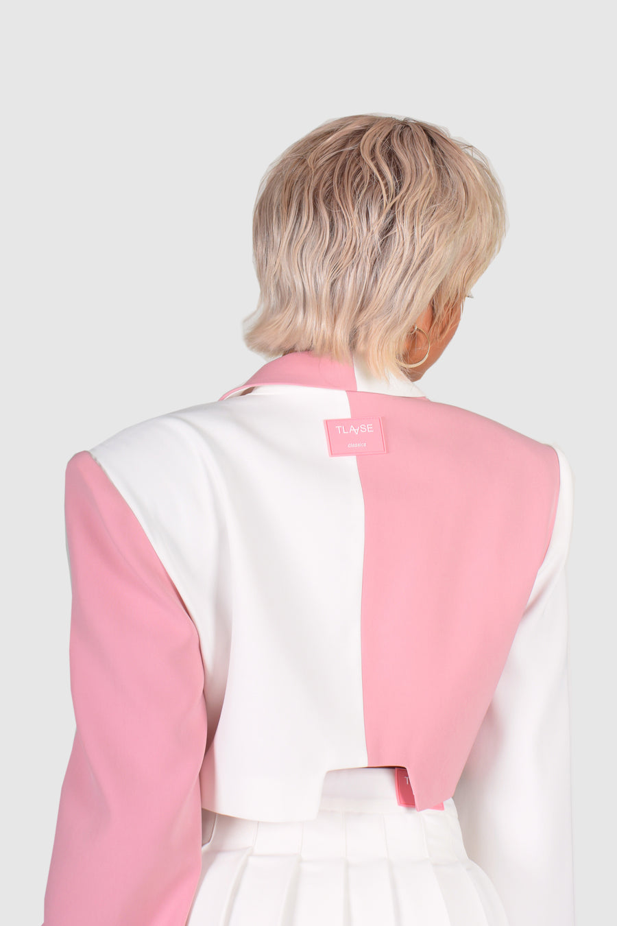 Classic Skirt + Blazer Pink and White (SET)